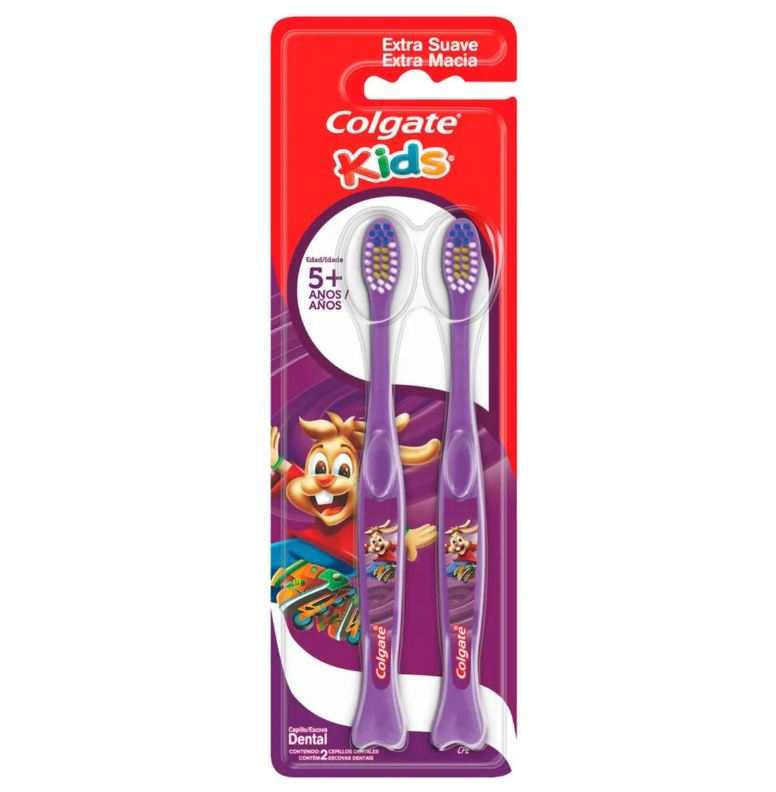 CEPILLO NIÑOS COLGATE 5+ EXTRA SUAVE 2 X1