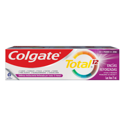 COLGATE TOTAL 12 ENCIAS REFORZADAS X 75 ML