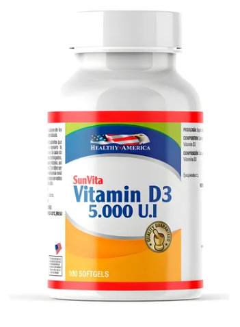 VITAMINA D3 5000 UI(SUNVITA) CAJA X 100 CAPSULAS