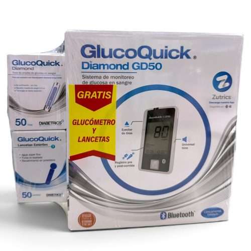 GLUCOMETRO GLUCOQUICK GD50+ TIRAS DIAMOND + LANCETAS