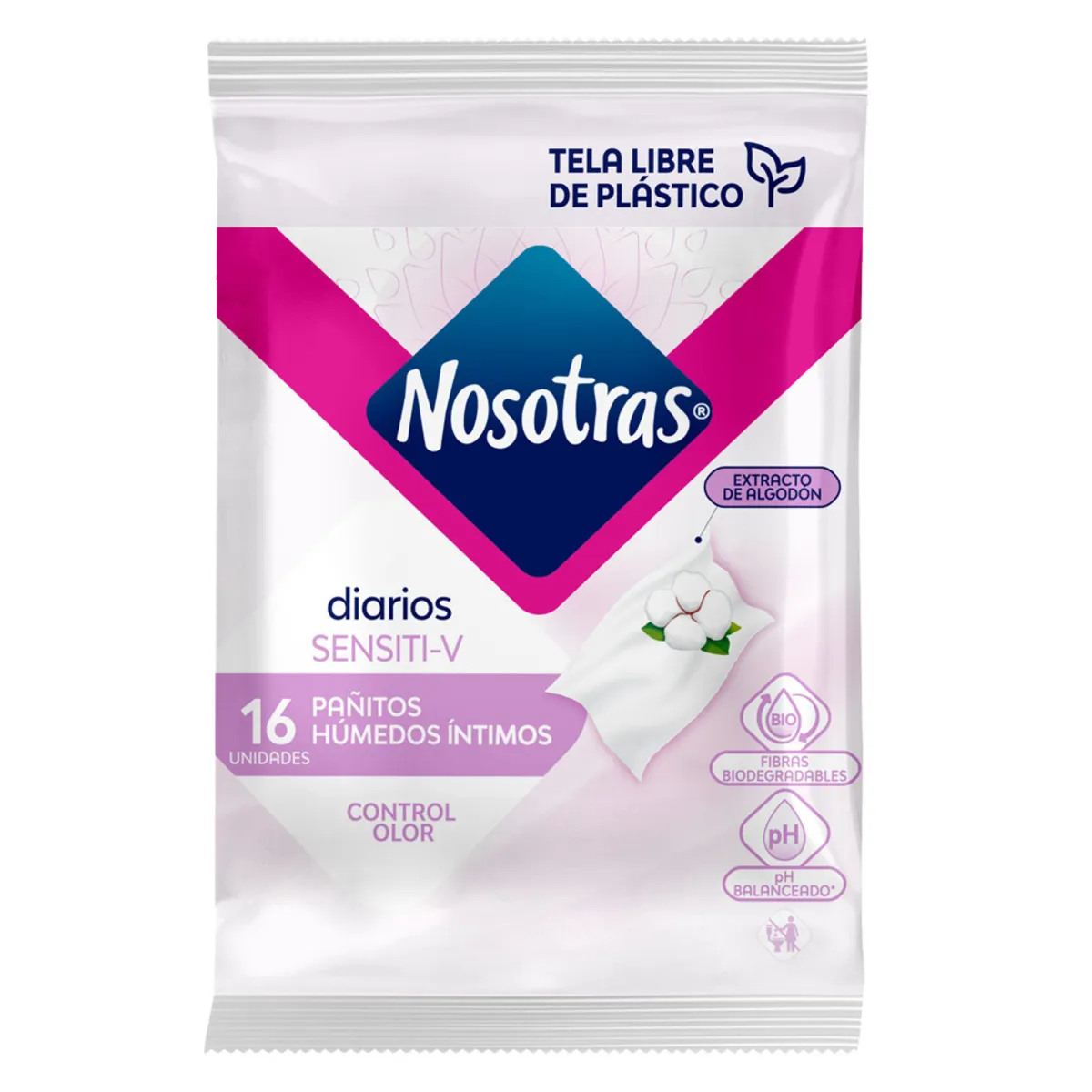PAÑITOS NOSOTRAS SENSITIVE INTIMOS X 16 UNIDADES