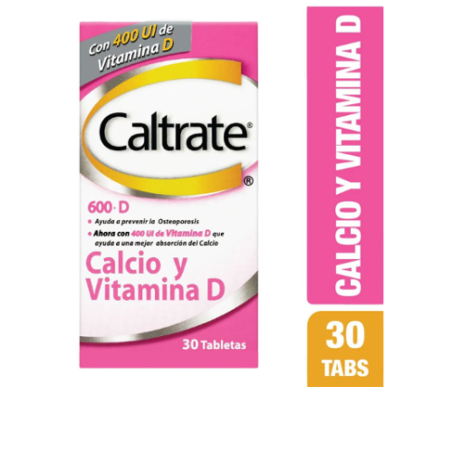 CALTRATE 600 D CALCIO Y VITAMINA D X 30 TABLETAS