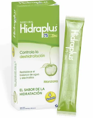 HIDRAPLUS 75 CON ZINC MANZANA SACHEST X 4 UNIDADES