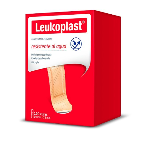 CURAS RESISTENTE AL AGUA X 100  UNIDADES (LEUKOPLAST)