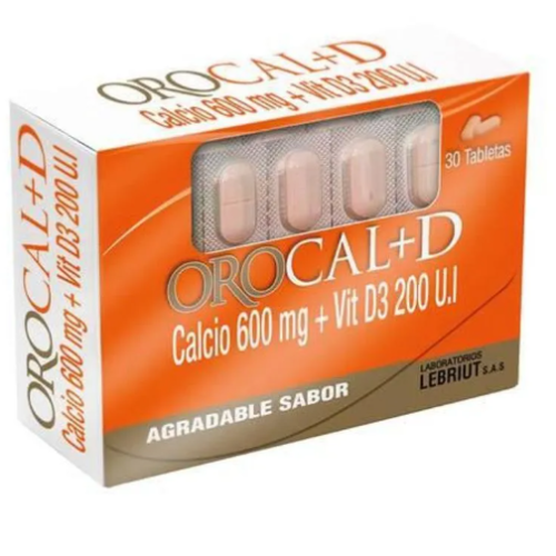 CALCIO + VITAMINA D X 30 TABLETAS (OROCAL D)