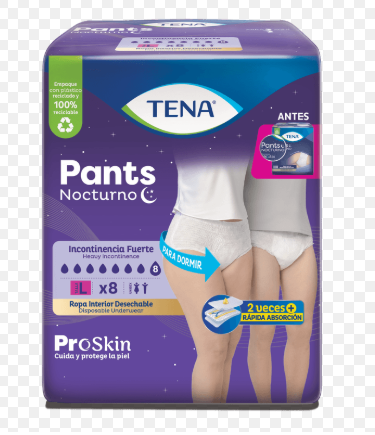 TENA PANTS NOCTURNO LX 8 UNIDADES