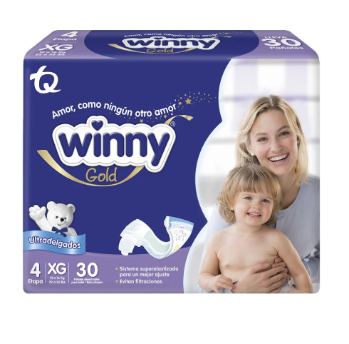 PAÑAL WINNY GOLD ULTRADELGADO  ETAPA 4 X30 UNIDADES