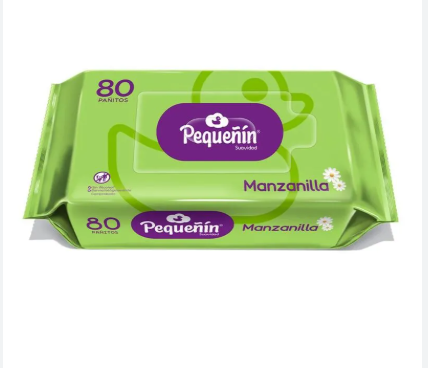 PAÑITOS PEQUEÑIN MANZANILLA X 80 UNIDADES