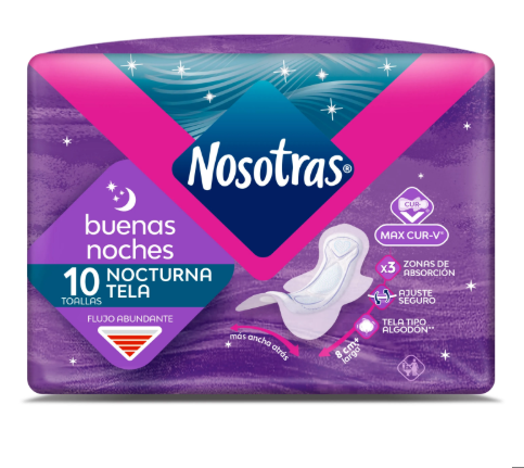 NOSOTRAS TOALLAS BUENAS NOCHES TELA  X 10 UNIDADES