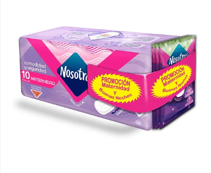 NOSOTRAS TOALLAS MATERNIDAD X 10 UNIDADES + OFERTA