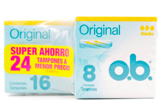 TAMPONES O.B. ORIGINAL MEDIO X 24 UNIDADES