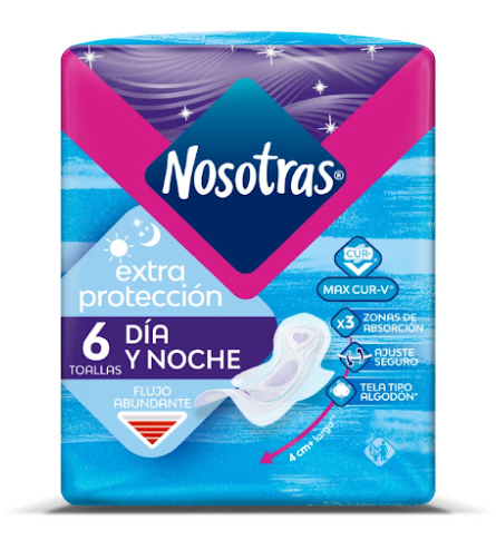 NOSOTRAS TOALLAS EXTRA PROTECCIÓN TELA X 6 UNIDADES