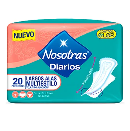 NOSOTRAS DIARIOS LARGOS CON ALAS MULTIESTILO X 20 UNIDADES