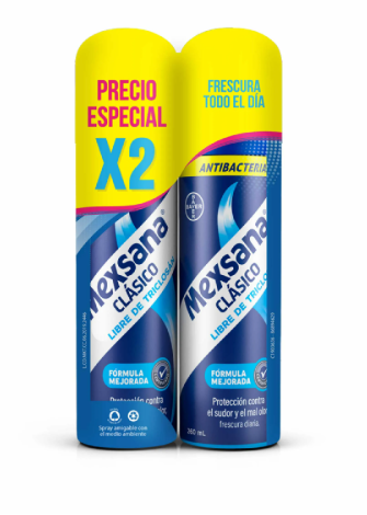 TALCO MEXSANA CLASICO SPRAY 260 ML 1 X 2