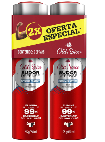 DESODORANTE OLD SPICE SUDOR DEFENSE SPRAY X 2 UND 150 ML