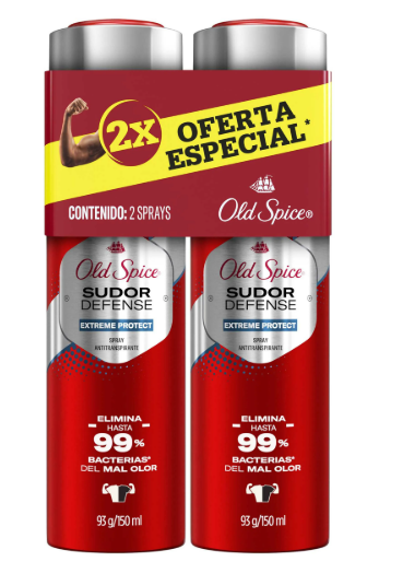 DESODORANTE OLD SPICE SUDOR DEFENSE SPRAY X 2 UND 150 ML