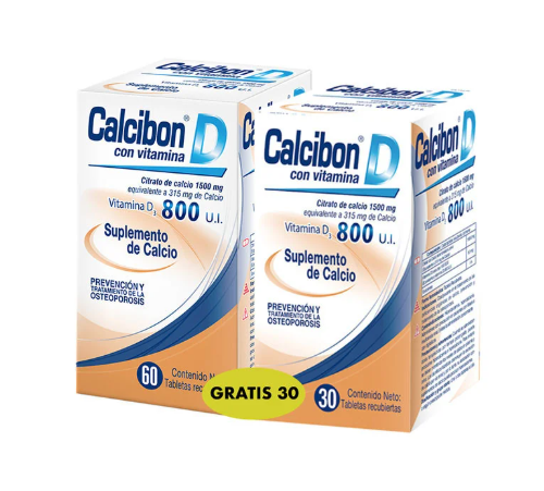 CALCIBON D 800 UI X 60 TABLETAS + 30 TABLETAS