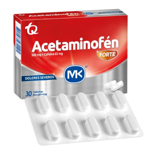 ACETAMINOFEN+CAFEINA FORTE  500MG+65MG X 30 TABLETAS
