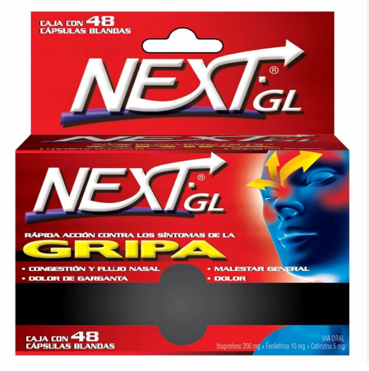NEXT GL GRIPA X 48 CAPSULAS