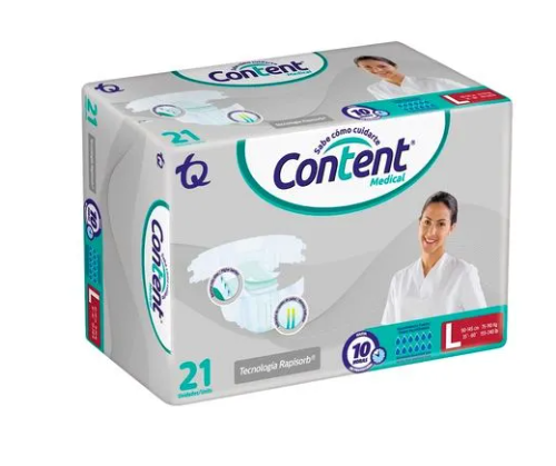 PAÑAL CONTENT  MEDICAL L X 21 UNIDADES