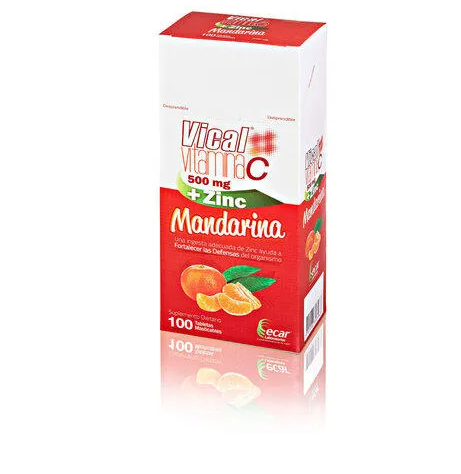 VITAMINA C + ZINC MANDARINA X 100 TABLETAS