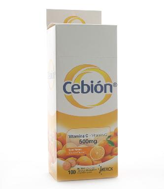 CEBION MASTICABLE NARANJA  X 100 SOBRES