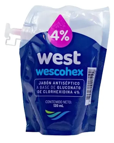 JABON WEST ANTISEPTICO CLORHERXIDINA 4% X 120 ML