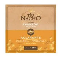 TIO NACHO SHAMPOO ACLARANTE JALEA REAL + MANZANILLA X 10 SOBRES   18ML c/u