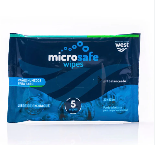 PAÑOS HUMEDOS WEST MICROSAFE WIPES X 5 UNIDADES