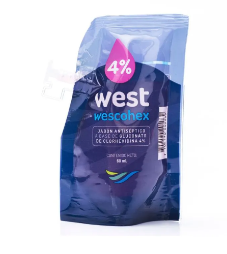 JABON WEST ANTISEPTICO CLORHEXIDINA 4% X 60 ML