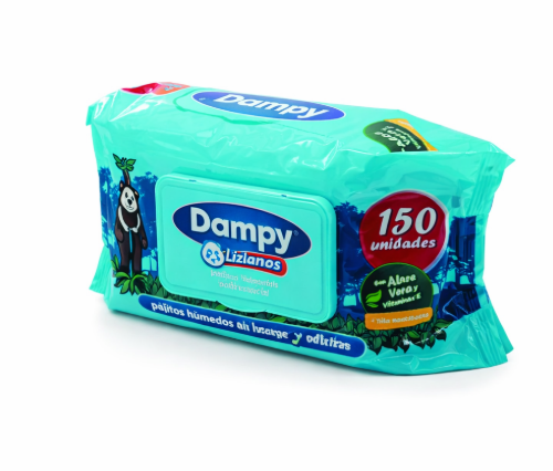 PAÑITOS DAMPY LIVIANOS AZUL X 150