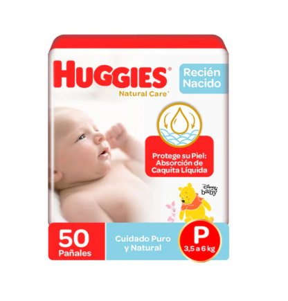 HUGGIES NATURAL CARE REC/NACIDO X 50