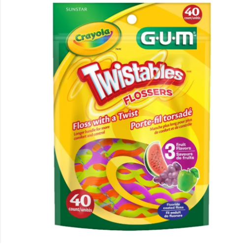 GUM FLOSSERS TWISTABLES DE FRUTAS X 40 UNIDADES