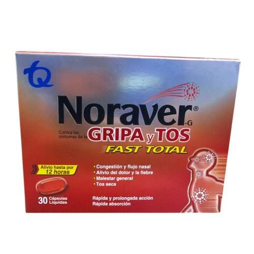 NORAVER GRIPA Y TOS FAST TOTAL  X 30 CAPSULAS