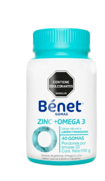 BENET OMEGA 3 + ZINC LIMON Y MANZANA X 40 G0MAS