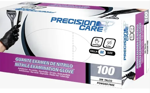 GUANTES NITRILO TALLA M NEGROS SIN TALCO M X100 UNIDADES