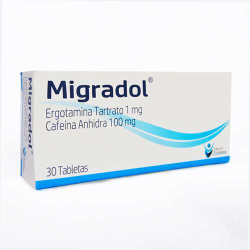 MIGRADOL (ERGOTAMINA 1 MG/CAFEINA 100 MG) X 30 TABLETAS