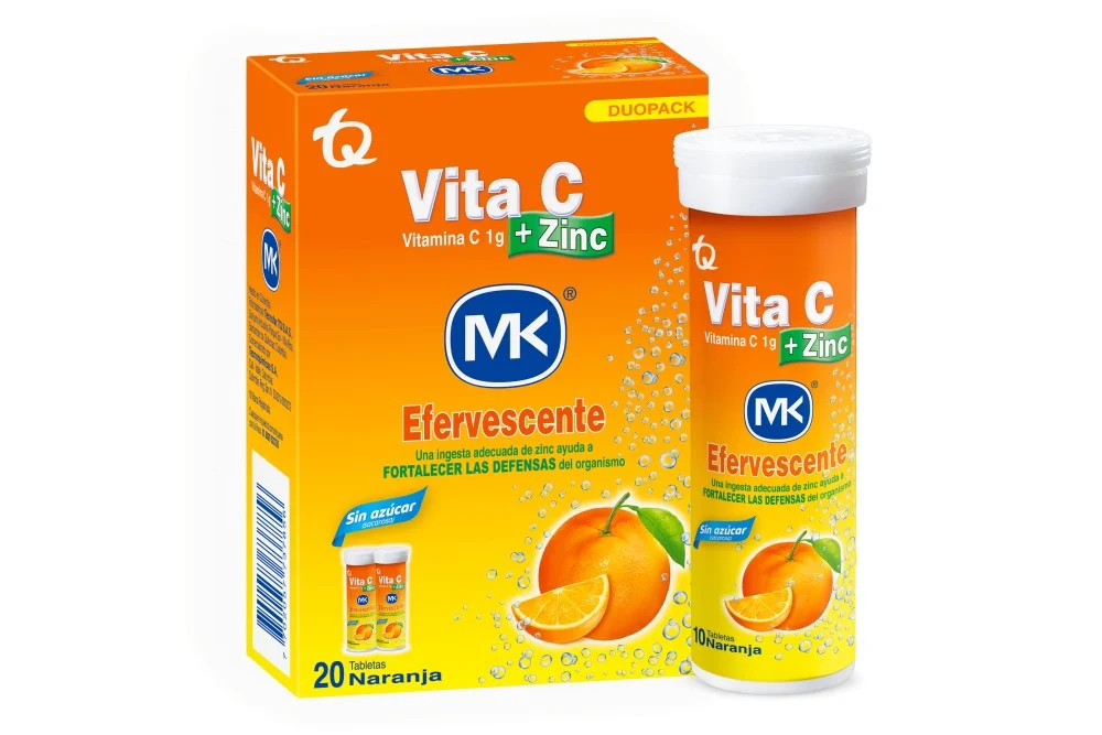 VITAMINA C+ ZINC EFERVE SABOR NARANJA X 20 TABLETAS